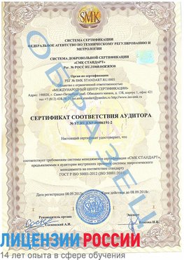 Образец сертификата соответствия аудитора №ST.RU.EXP.00006191-2 Средняя Ахтуба Сертификат ISO 50001